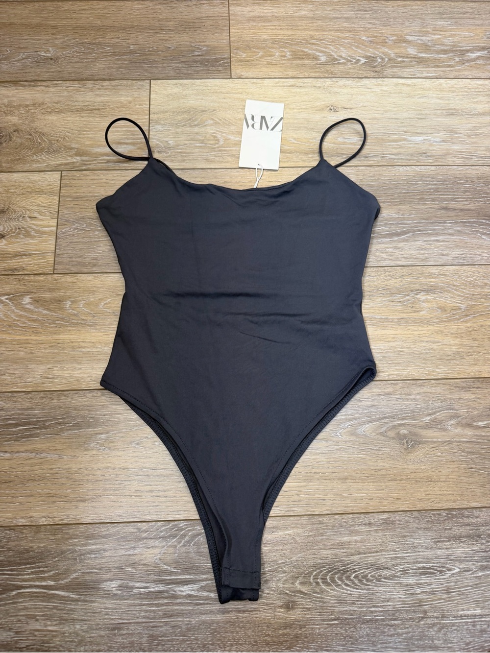 NWT Zara Black Slim-Strap Bodysuit Sz M